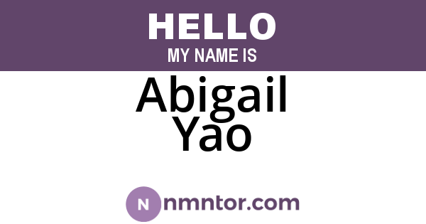 Abigail Yao