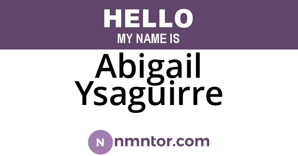 Abigail Ysaguirre