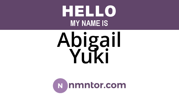 Abigail Yuki