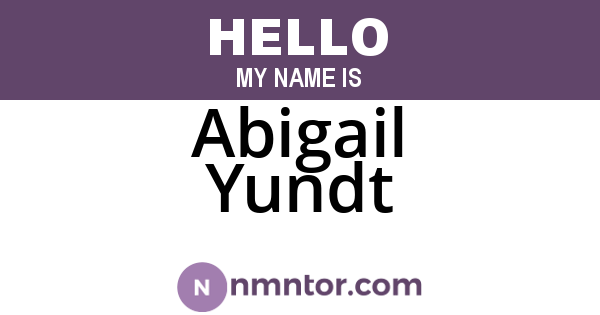 Abigail Yundt