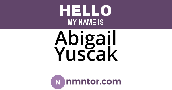 Abigail Yuscak