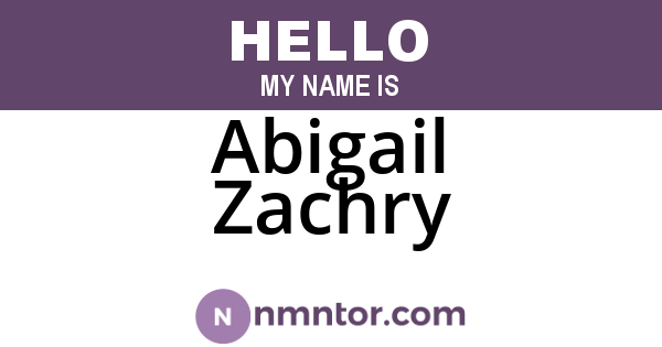Abigail Zachry