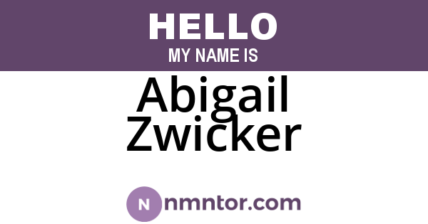 Abigail Zwicker