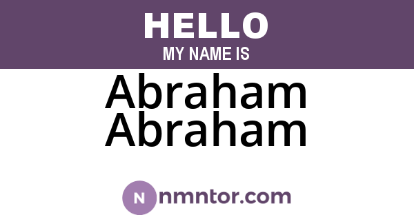 Abraham Abraham