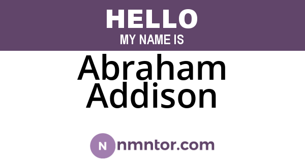 Abraham Addison