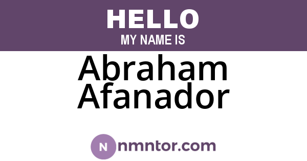 Abraham Afanador