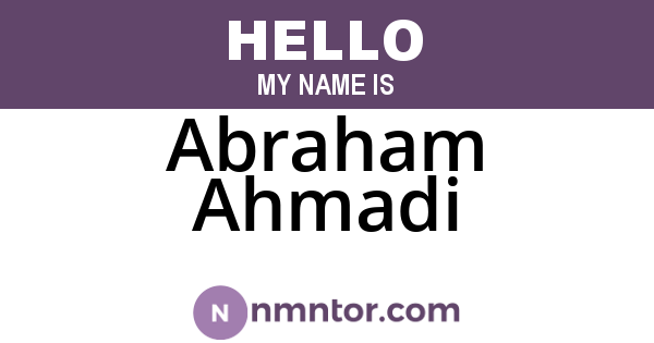 Abraham Ahmadi