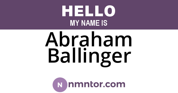 Abraham Ballinger