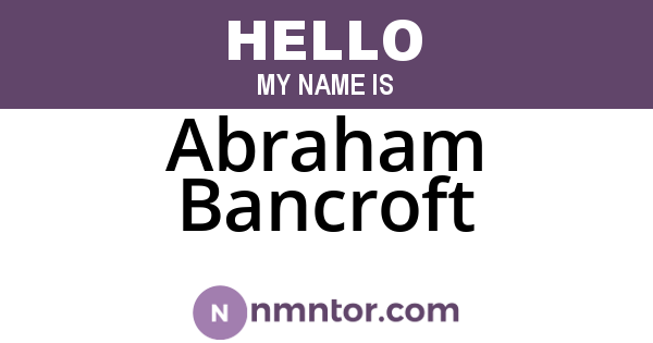 Abraham Bancroft