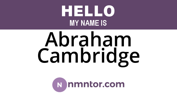 Abraham Cambridge