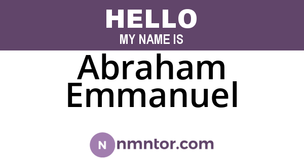 Abraham Emmanuel