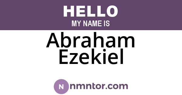 Abraham Ezekiel