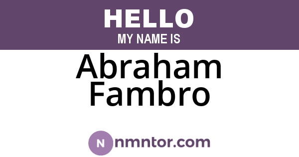 Abraham Fambro
