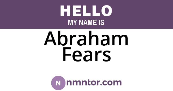 Abraham Fears