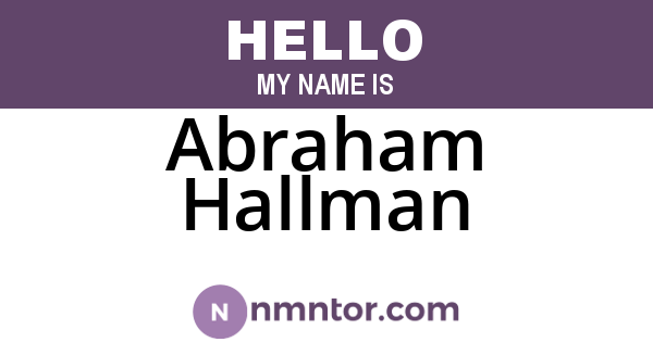 Abraham Hallman
