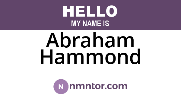 Abraham Hammond