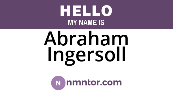 Abraham Ingersoll