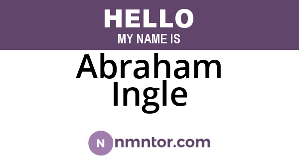 Abraham Ingle