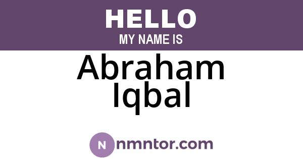 Abraham Iqbal