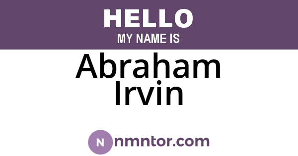 Abraham Irvin