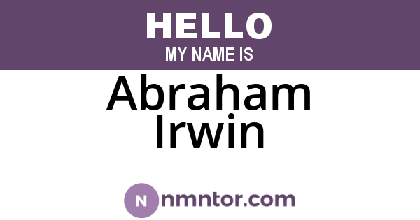 Abraham Irwin