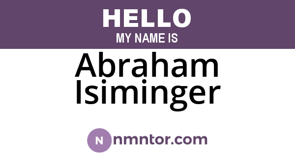 Abraham Isiminger