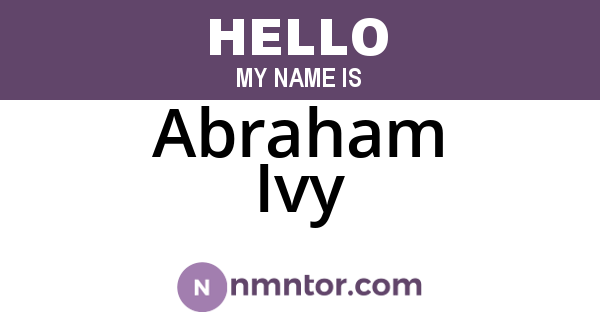 Abraham Ivy