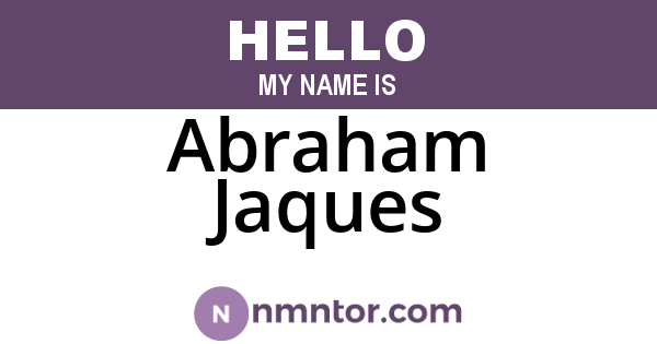 Abraham Jaques