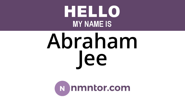 Abraham Jee