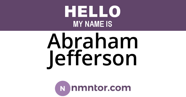 Abraham Jefferson