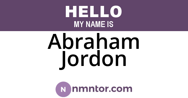 Abraham Jordon