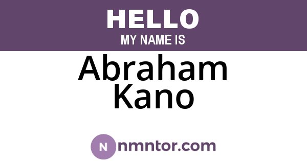 Abraham Kano