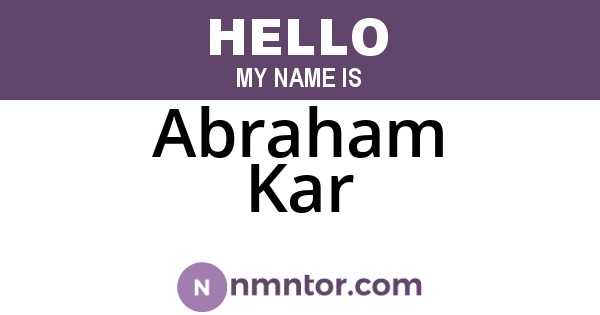 Abraham Kar
