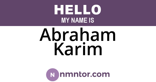 Abraham Karim