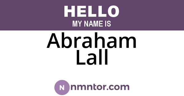 Abraham Lall