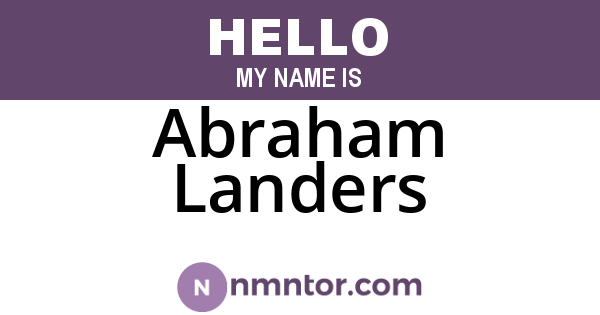 Abraham Landers