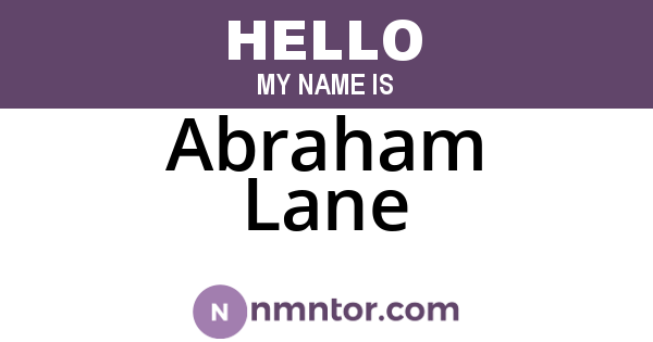 Abraham Lane