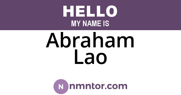 Abraham Lao
