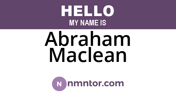 Abraham Maclean