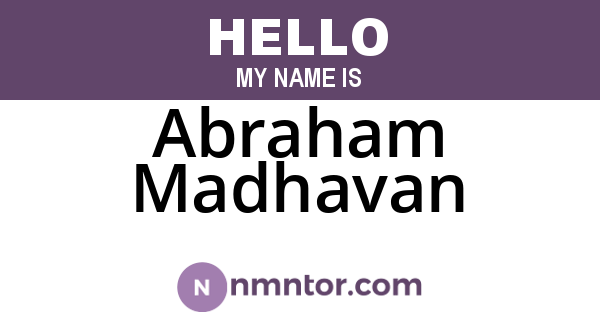Abraham Madhavan