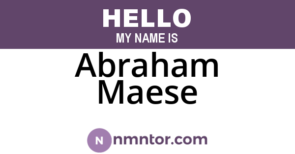 Abraham Maese
