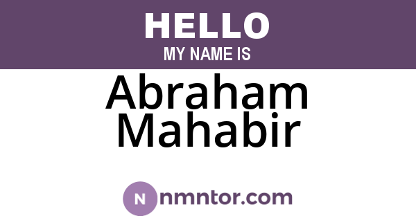 Abraham Mahabir
