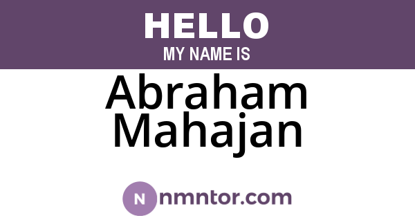 Abraham Mahajan