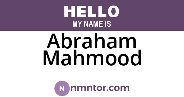 Abraham Mahmood