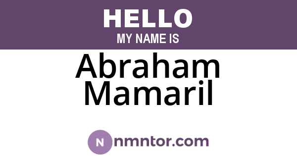 Abraham Mamaril