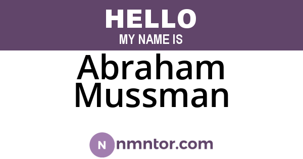 Abraham Mussman