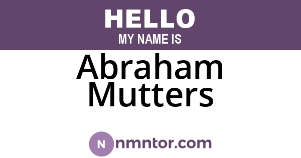 Abraham Mutters
