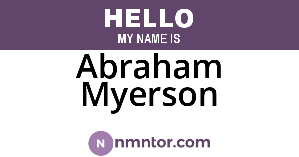 Abraham Myerson