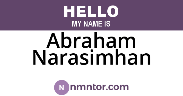 Abraham Narasimhan