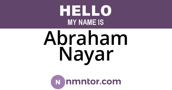 Abraham Nayar